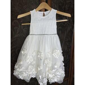 Nannette Kids‎ White Floral Dress Todler Size 4
